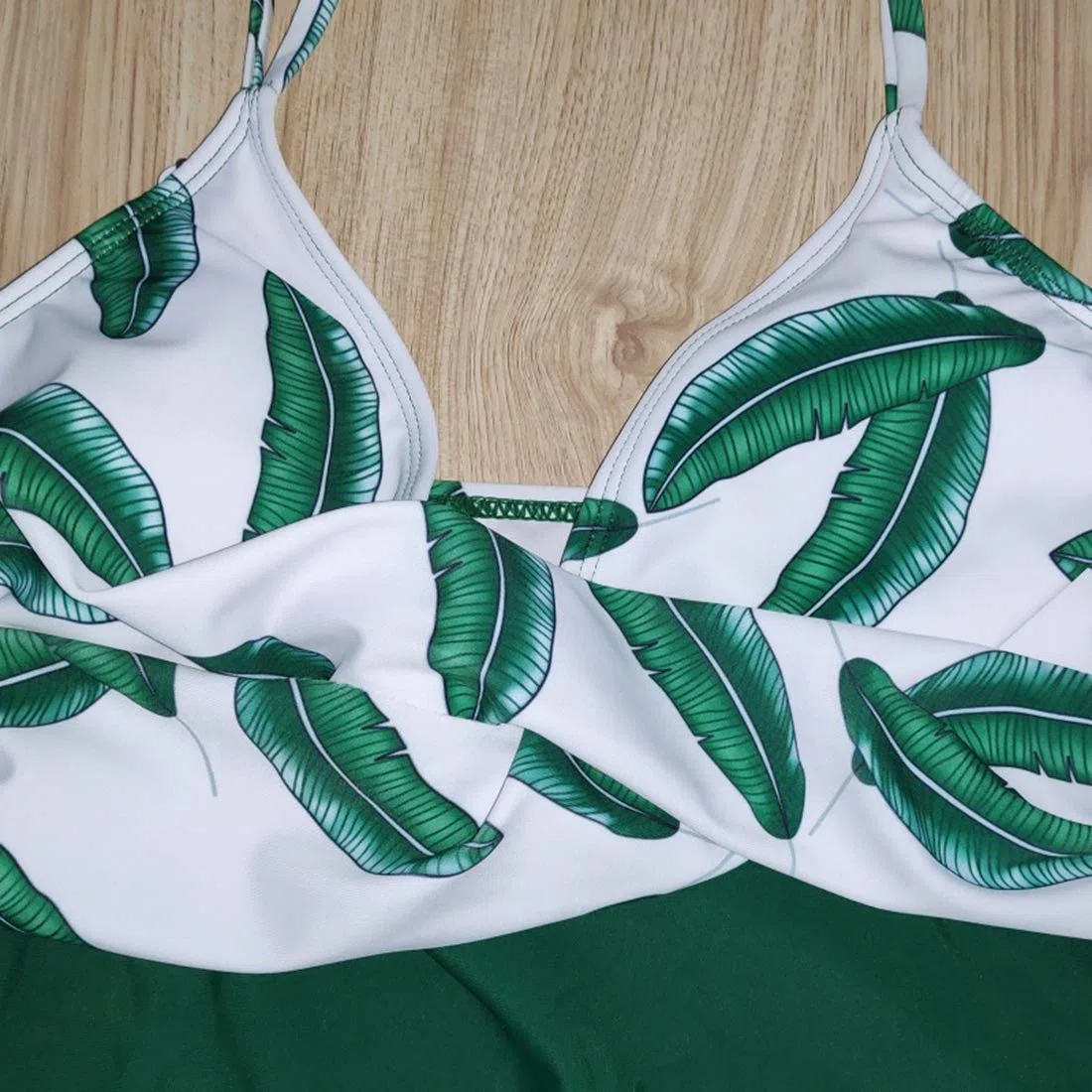 Dawwoti Costume da Bagno Estivo da Gravidanza da Donna con Scollo A V Tankini Costume da Bagno con Stampa Bikini Allacciato alla Caviglia