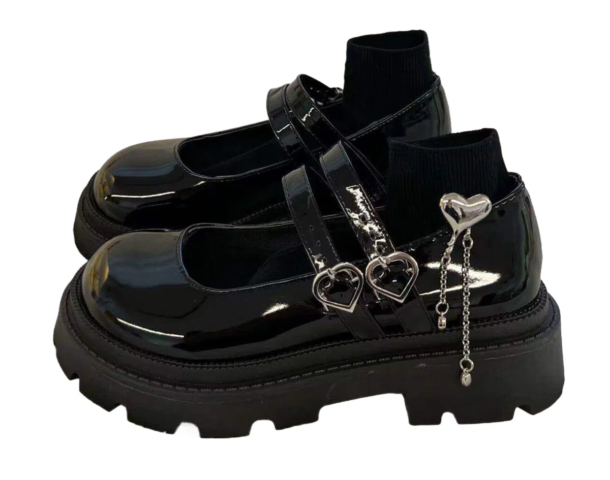 Mary Jane Donna Nere Eleganti Platform Tacco Morbido Punta Rotonda Fibbia Stile Gotico Y2K Calzature Moda Jeans Abito Divisa Scolastica Feste Viaggi Cosplay Lavoro
