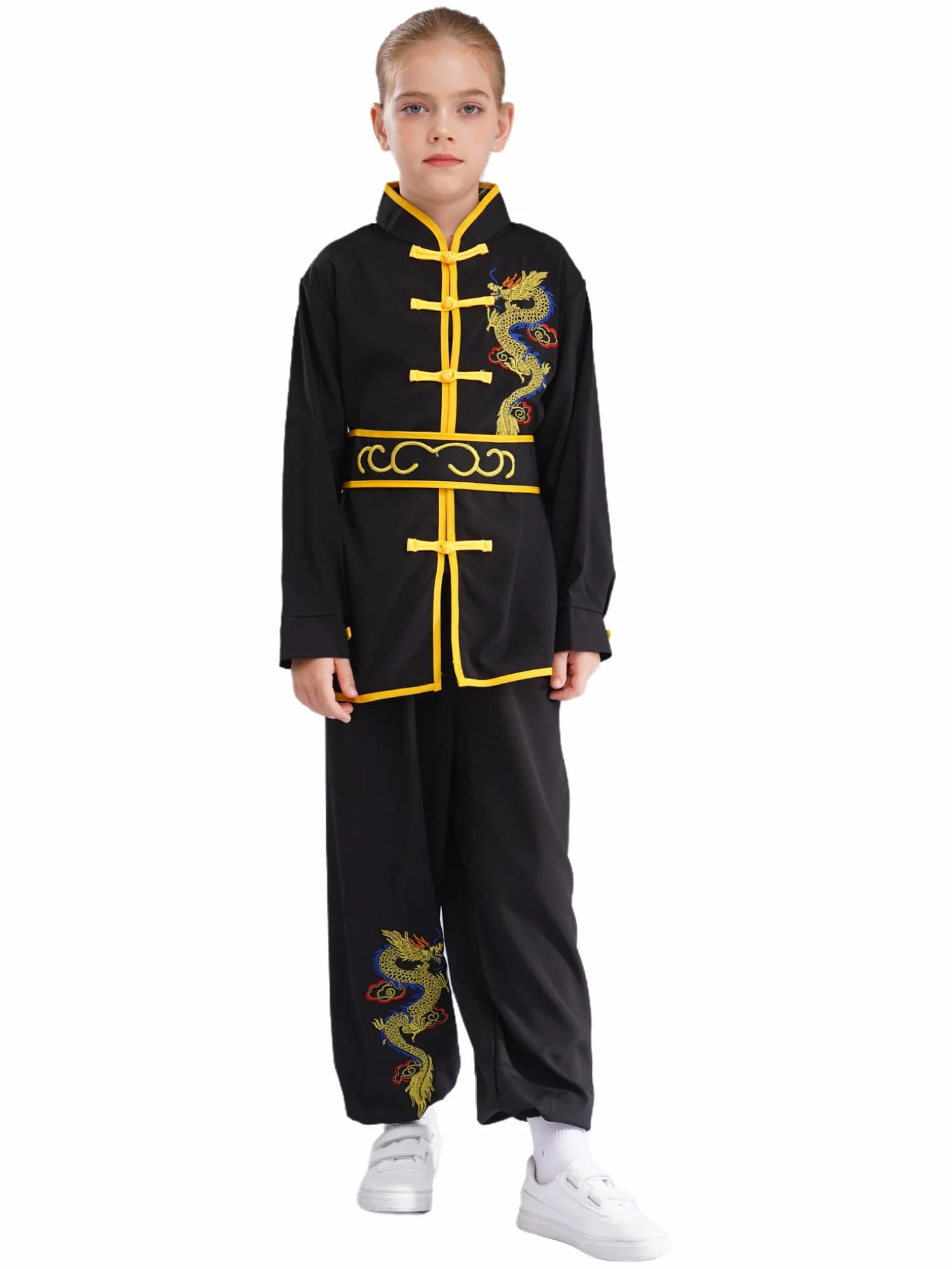 Oyolan Unisex Abbigliamento Arti Marziali Tai Chi Bambino Costume Cinese Tradizionale Vestito Kung Fu 3-16 Anni