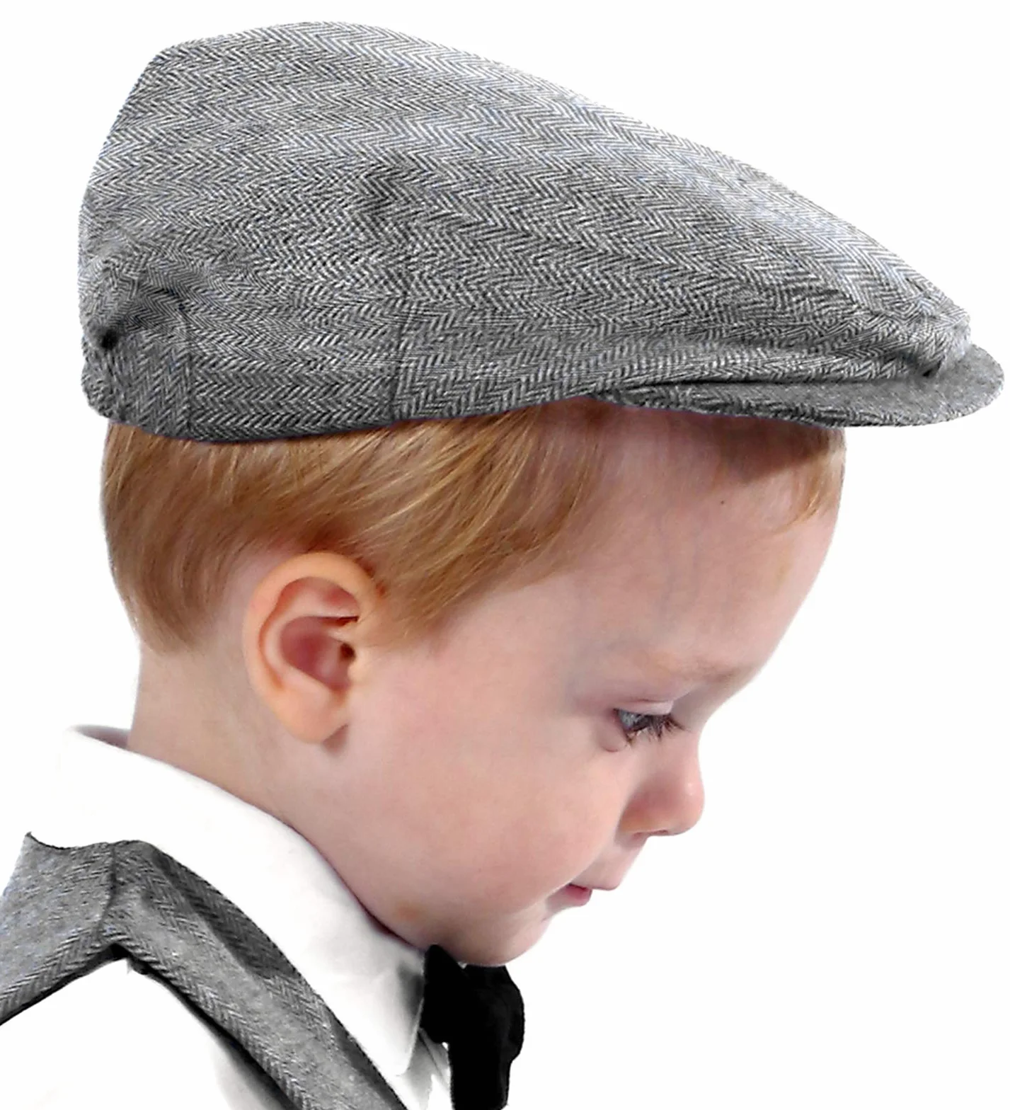 mingtgreen Bambino Cappello Piatto Motivo a Spina di Pesce Vintage Cappello