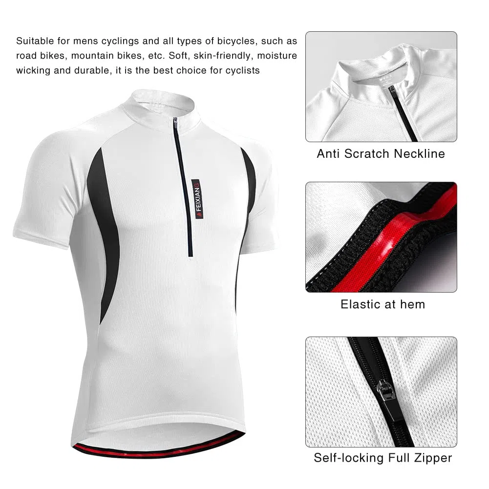 MEETWEE Magliette Ciclismo Uomo, Maglia Ciclismo Maniche Corte/Lunghe Abbigliamento Mountain Bike Maglia