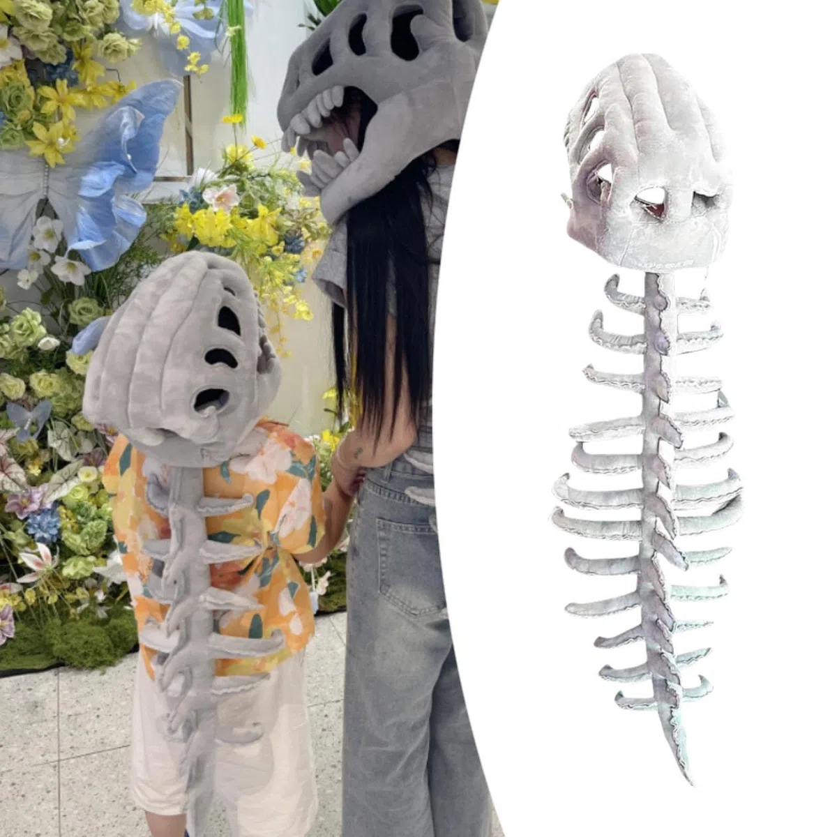 Baoblaze Costume Da Scheletro 3D di Dinosauro per Halloween, Accessori per Cosplay, Realistico, Gioco di Ruolo, a Tema per Travestimenti Natalizi