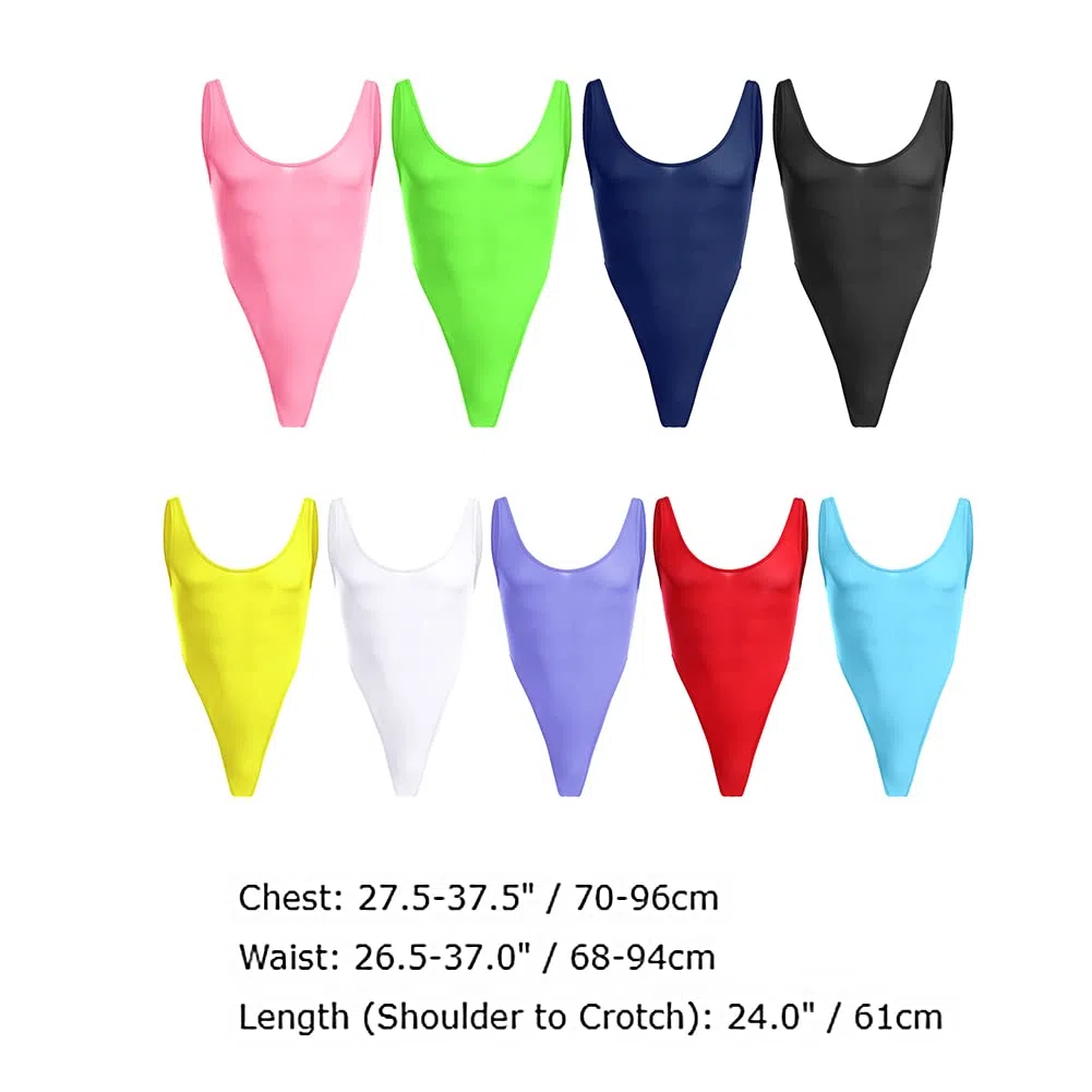 IBAKOM Biancheria da uomo Nylon Body Perizoma Body Tinta unita Dee U Collo Senza Maniche Taglio Alto Un Pezzo Intimo Mankini Costumi Da Notte