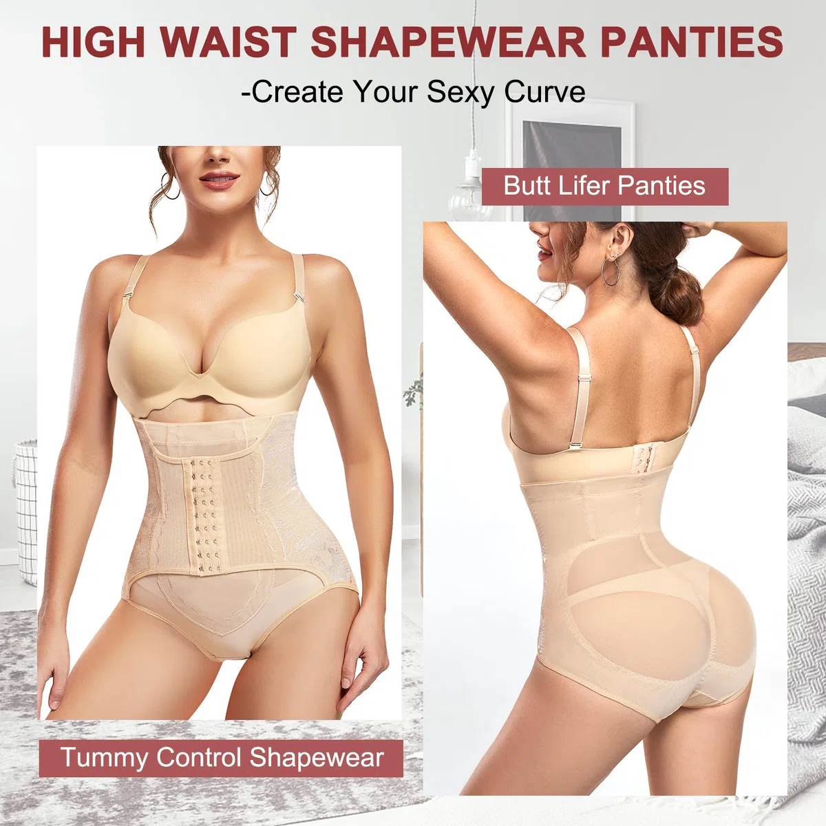 KUMAYES Mutande Contenitive Donna pancera Contenitiva a Vita Alta Dimagrante Intimo Modellante Pancia Piatta Shapewear