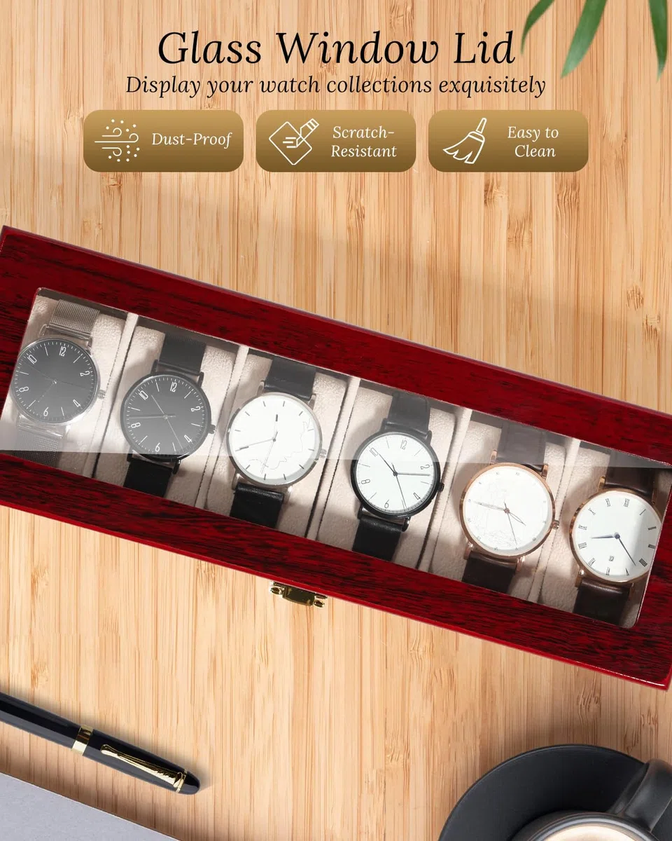 Espositore per orologi da uomo, in legno