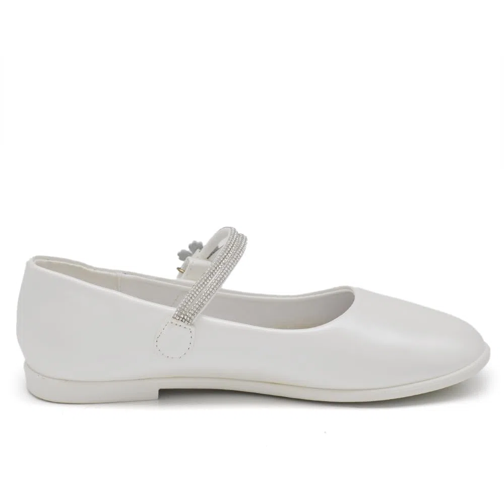 IF Scarpe Ballerine da Bambina Ragazza Perline Fiori Cerimonia Gioiello Comunione W7052