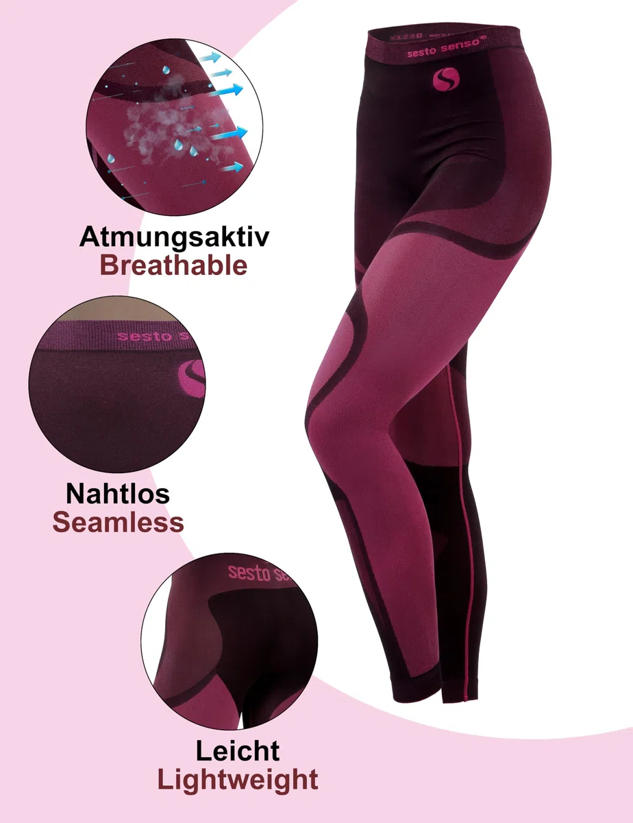 sesto senso Donna Intimo Termico Pantaloni Lunghi Funzionale Sottopantaloni Leggings Biancheria Intima Termoattivo