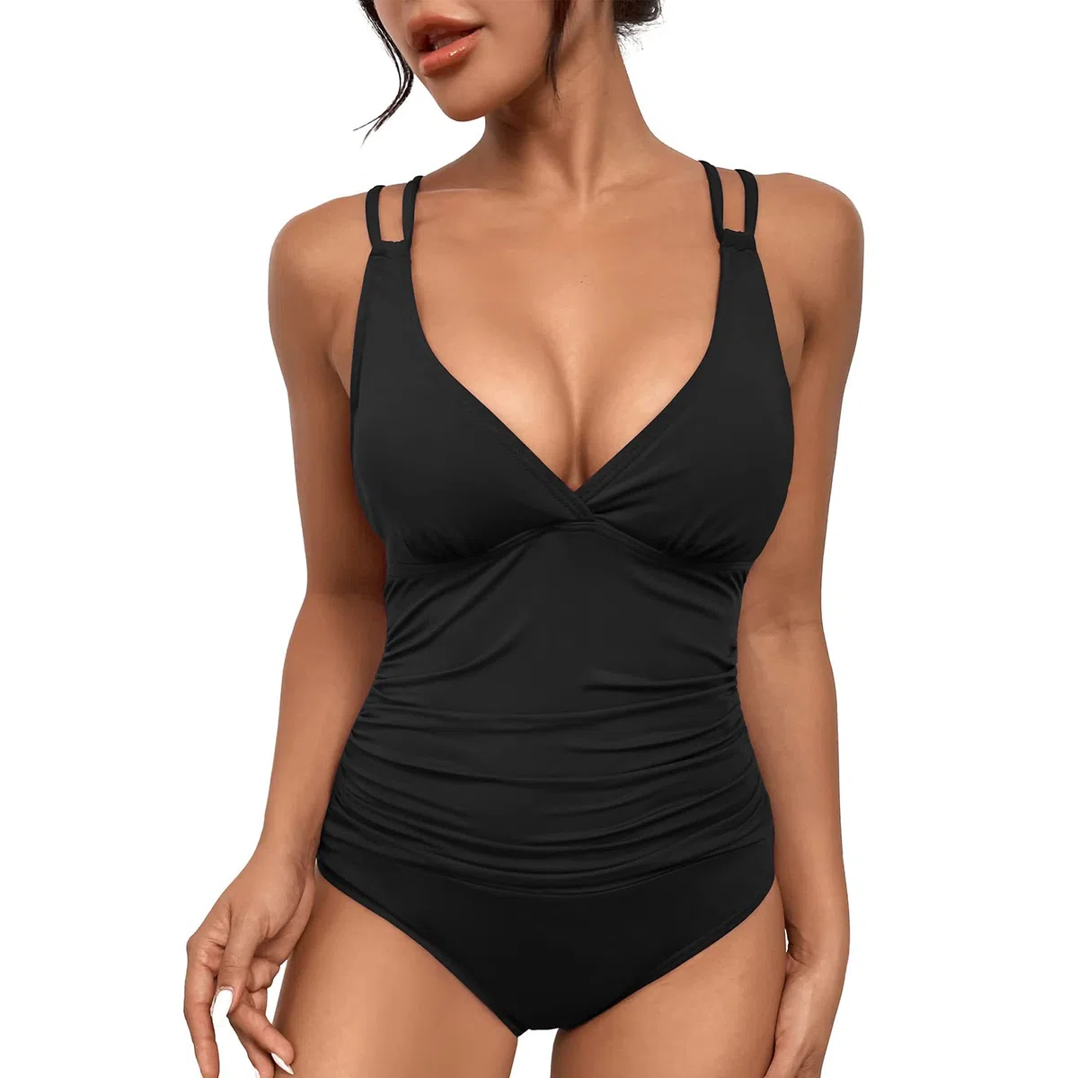 Costume Intero Donna Scollo a V Curvy Costumi da Bagno Contenitivo Croce Indietro Intero Modellante Un Pezzo Monokini Mare Piscina Spiaggia Imbottito Costumi Interi Elegante