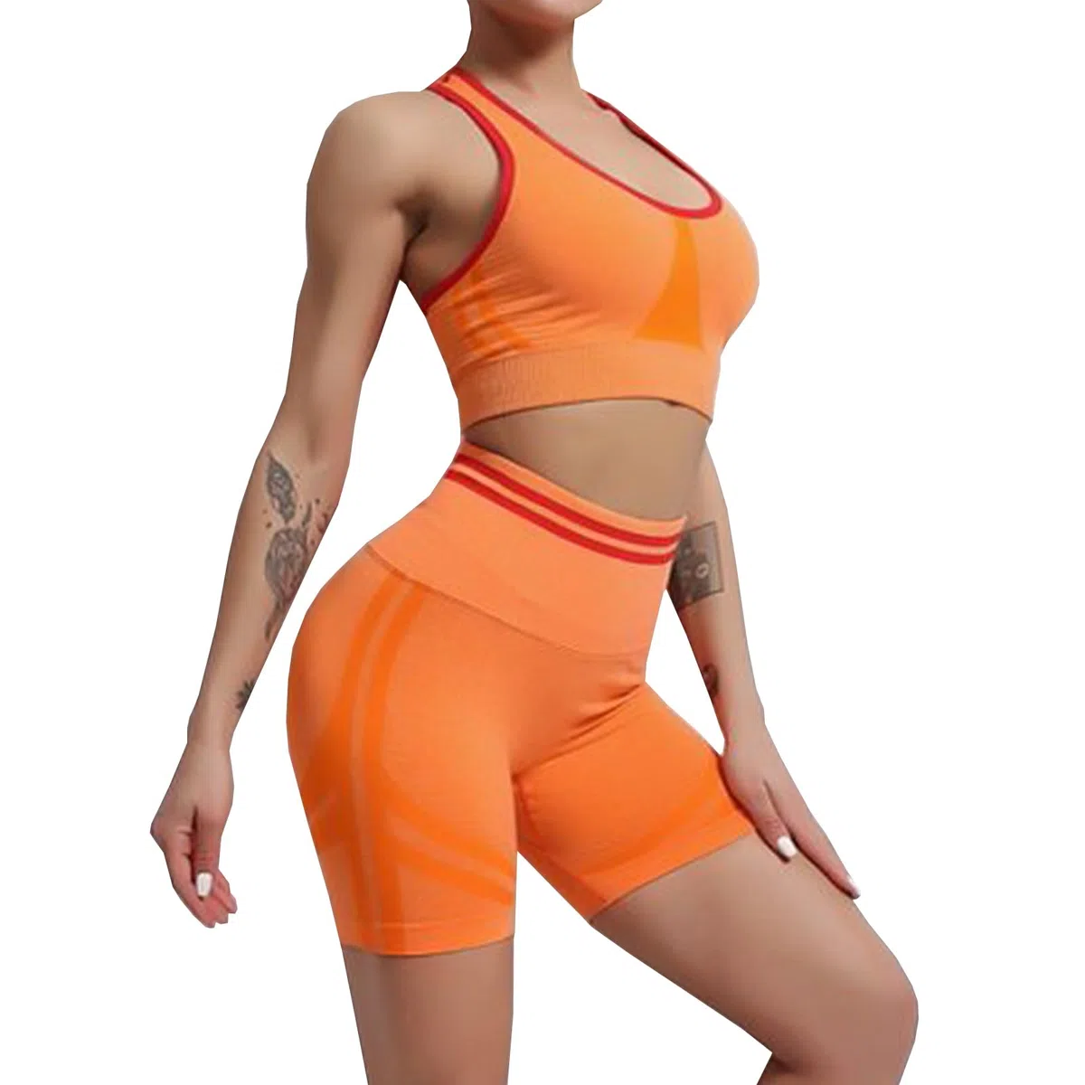 Donna Set di Abbigliamento Yoga Sportive Bra+Leggings 2 Pezzi Tuta Sportiva Palestra Fitness Activewear