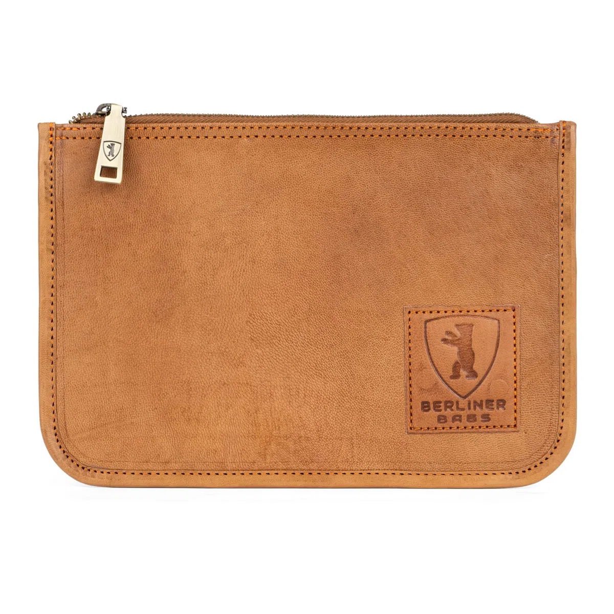 Berliner Bags Cartella Porta Documenti Theo M in Vera Pelle, Organizer da Viaggio con Zip e Laccetto Rimovibile, Porta Passaporto e Accessori, Unisex – Marrone