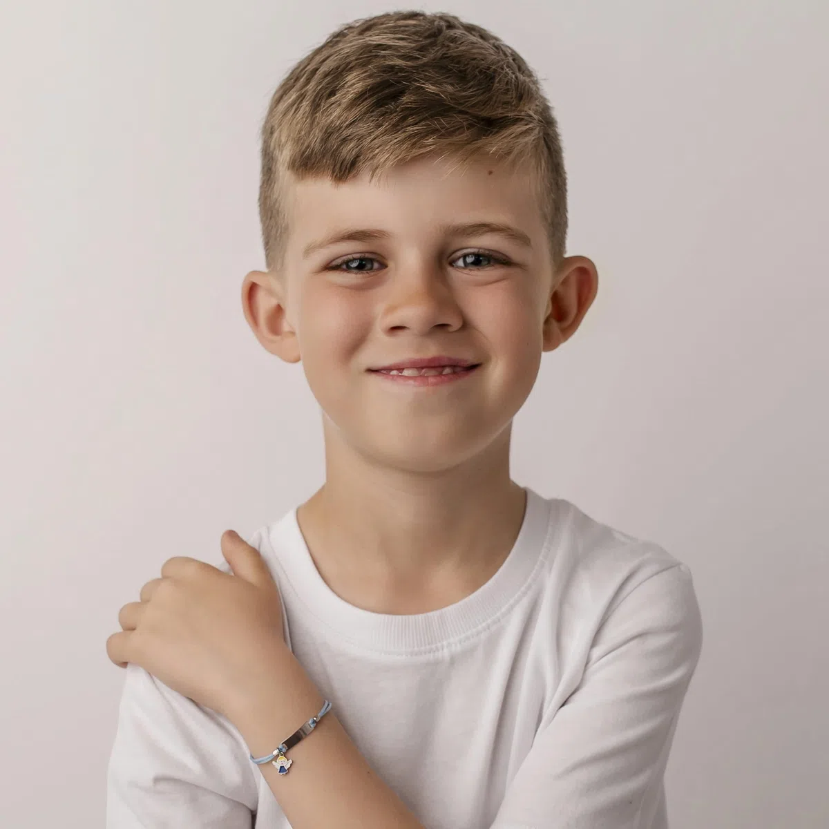 Sakrami Braccialetto Argento 925 con Cordoncino Blu e Charm Angioletto Kids Collection + Confezione Regalo Personalizzata - Braccialetto per Nascita Comunione o Battesimo