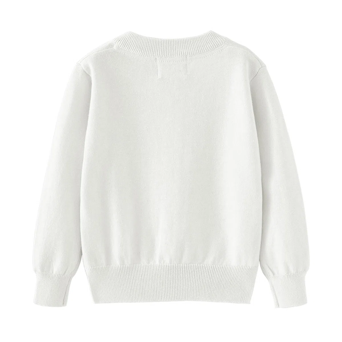 Rolanko Cardigan da Bambina a Maglia a Maniche Lunghe in Cotone，Maglione Girocollo Basic Schoolwear