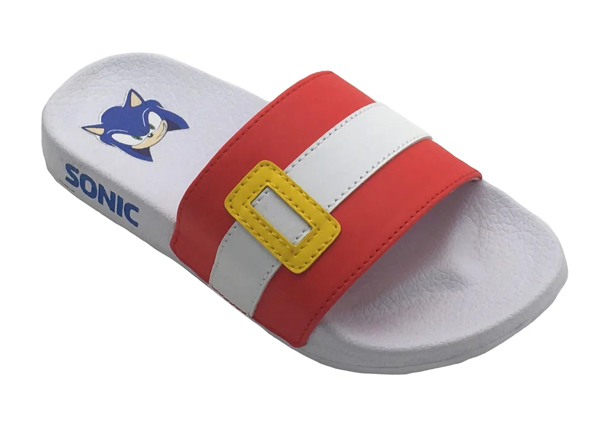 Sonic The Hedgehog Slider da piscina per ragazze o ragazzi, infradito, sandali da spiaggia per bambini, Blu, Taglia 28-37 EU