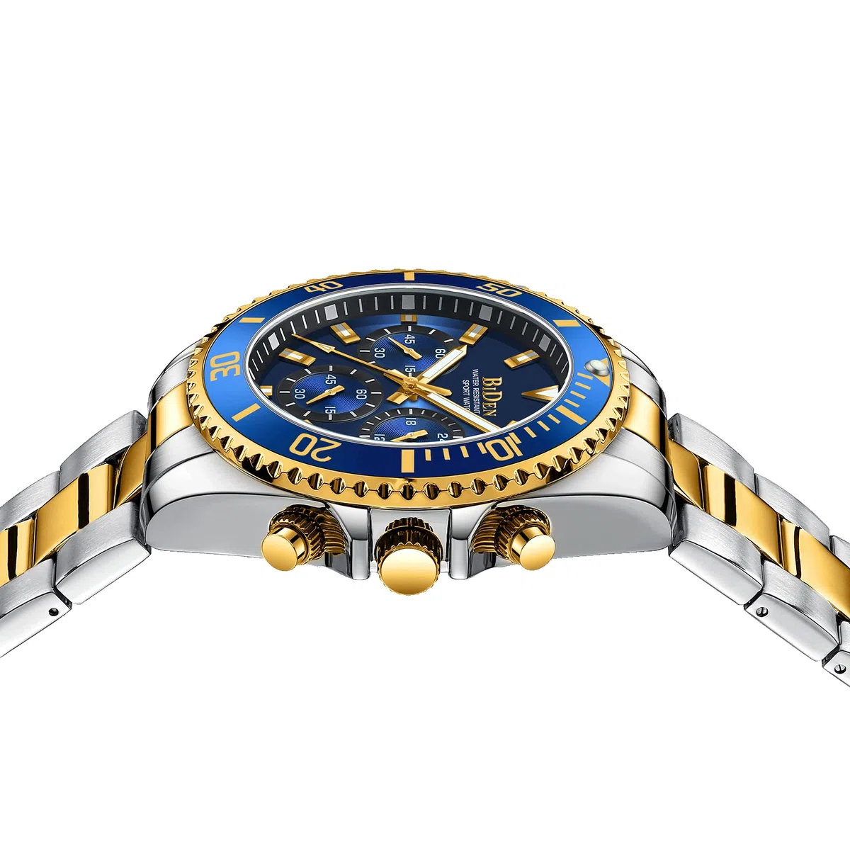HANPOSH Orologio Uomo Orologio Militare Acciaio Cronografo Impermeabile Luminosi Design Orologi Quadrante Grande da Polso Elegante Sportivo Analogici Data