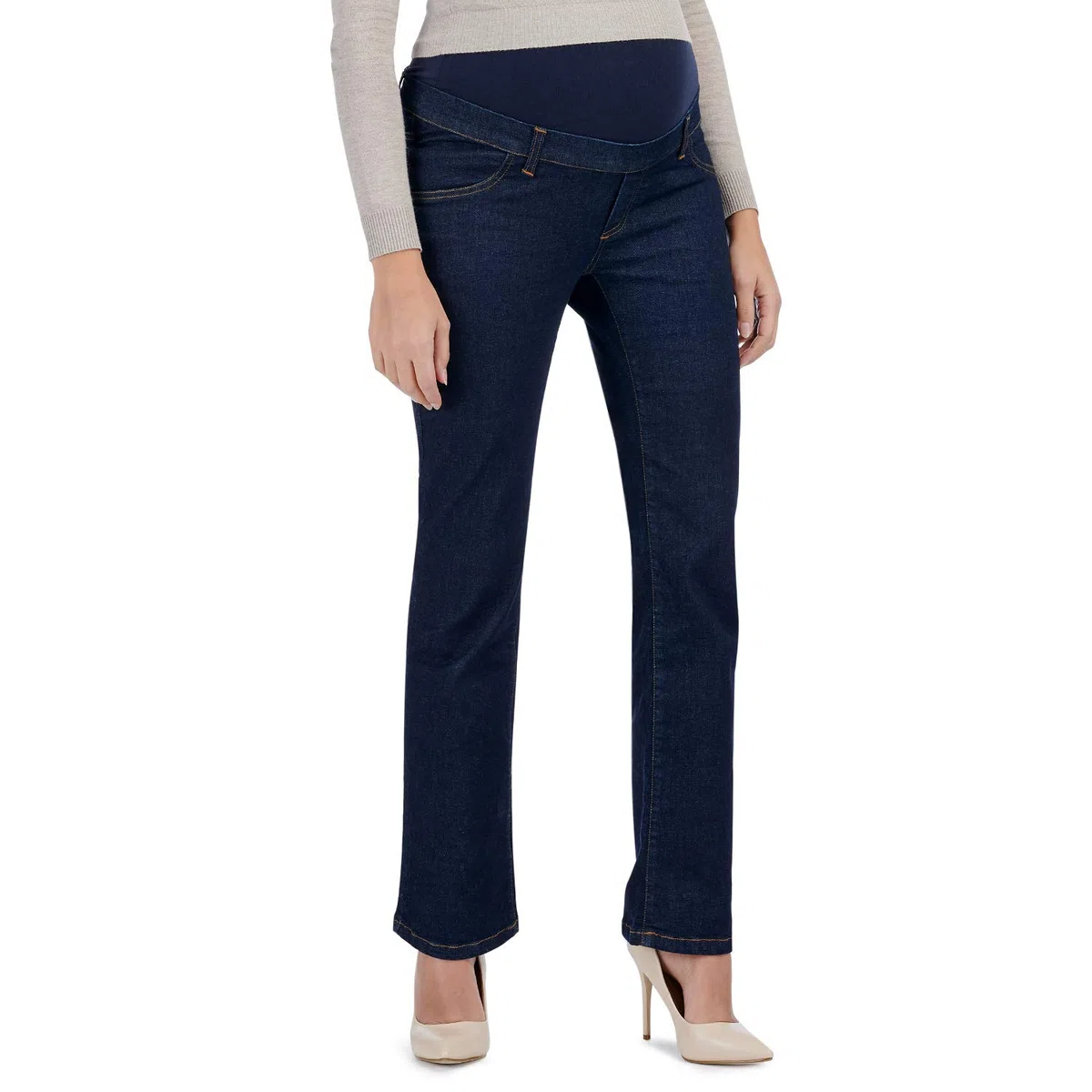 MAMAJEANS Passy - Jeans Donna Premaman Gamba Dritta, Pantaloni Gravidanza Straight Vintage Style - Made in Italy