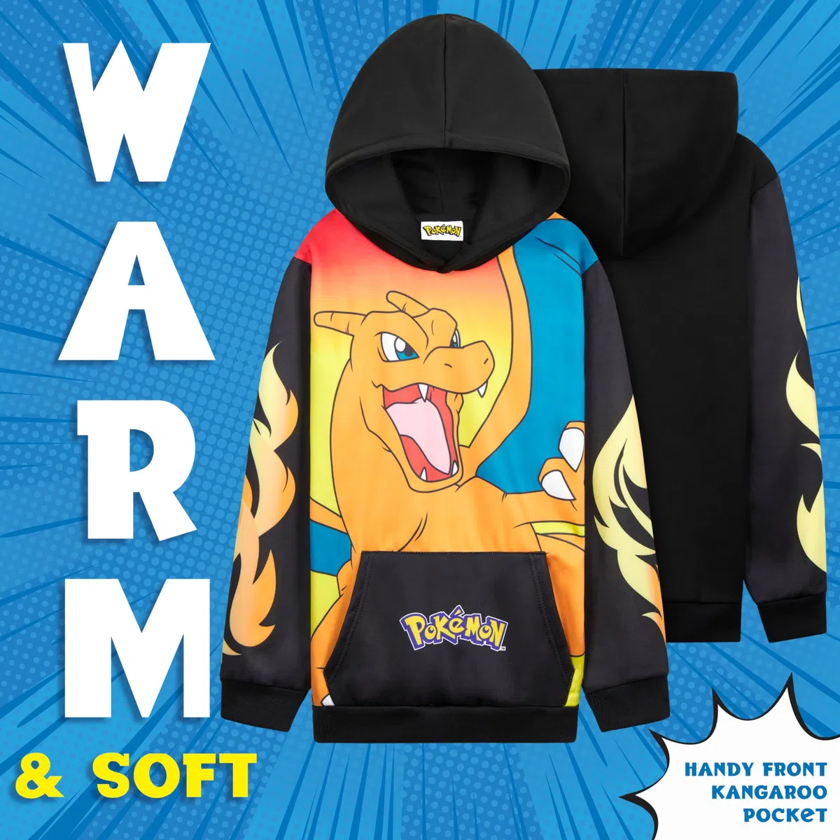 Pokémon Felpe con Cappuccio per Bambini Ragazzi Adolescenti Pikachu Felpa Comoda con Tasca a Canguro Regalo Bambino