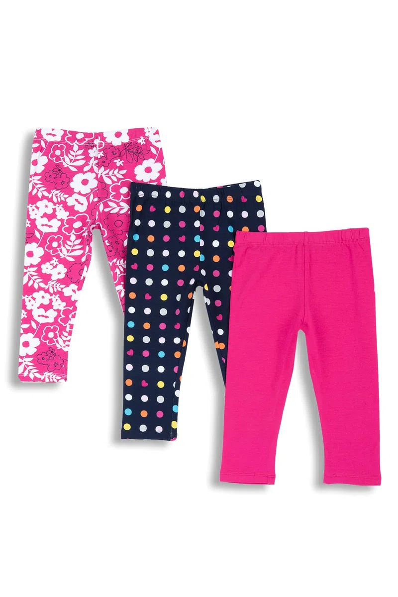 Chicco, Leggings Bambina, Set di 3 Pantaloni Leggings Stile Capri, in Morbido Cotone, Abbigliamento Bambina, Designed in Italy