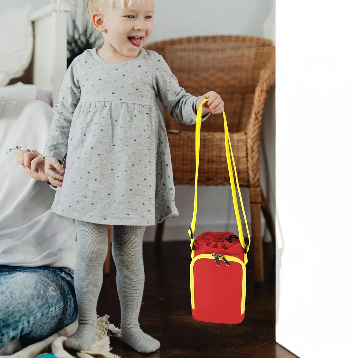 Borsa per FABA+ Raccontastorie, con Scomparto per Personaggi Sonori e Cuffie, Tracolla Regolabile (Rosso)