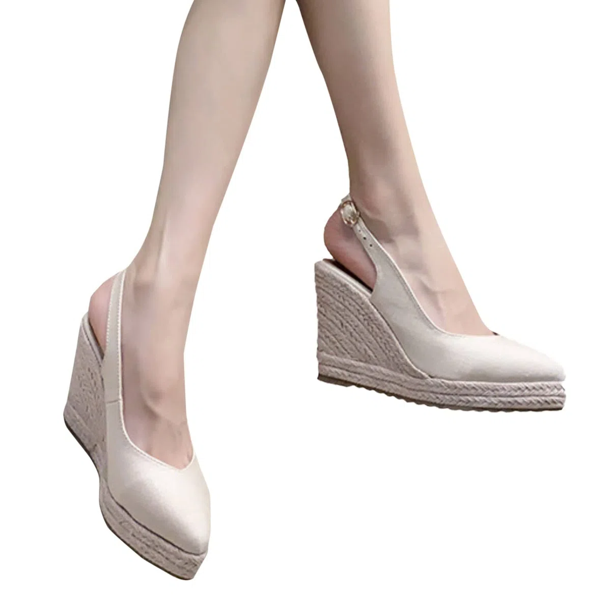 Espadrillas Donna Zeppa Alta Espadrillas a Punta Chiuse Scarpe Classiche Plateau Platform Fibbia O Cinturini Alla Caviglia Morbido Sandalo Bohemia Con Plateau Sandali Con Zeppa Estivi Con Lacci