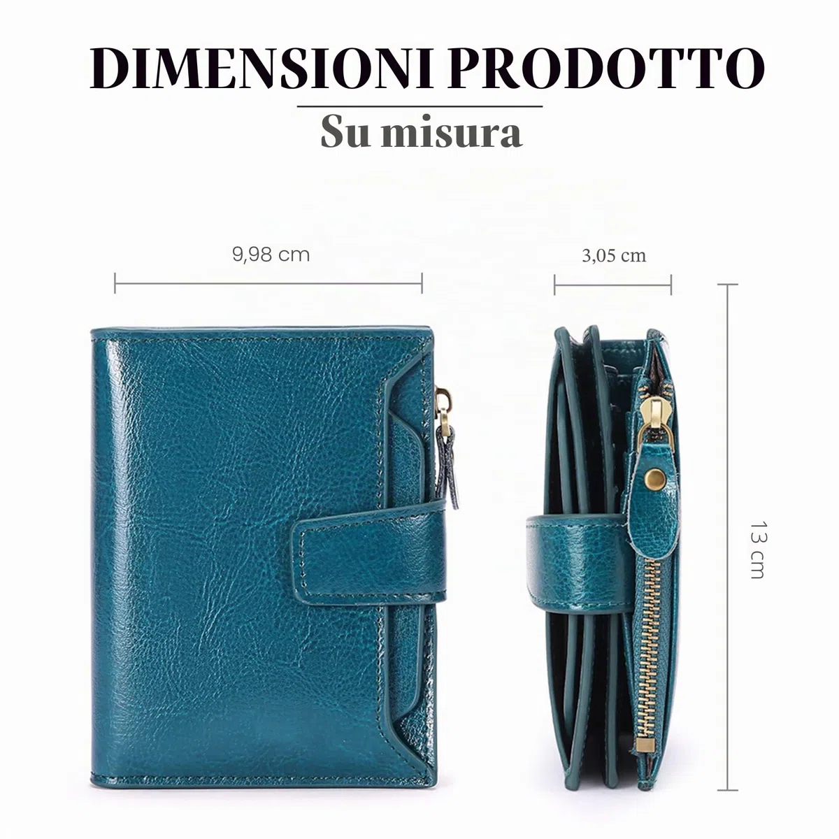 SENDEFN Portafoglio Donna in Pelle Vera Piccolo Portamonete Cute con Cerniera 14 Carte Portafoglio Donna Pelle con Tanti Scomparti