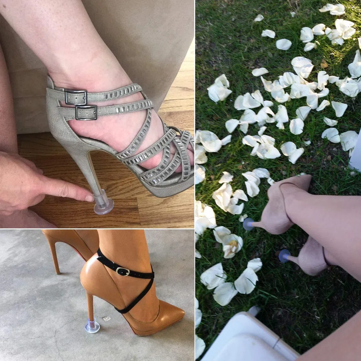 MEISO 20 Paia Salvatacchi Proteggi Tacchi Donna, Salvatacchi Matrimonio, 4 Dimensioni Salvatacco, Proteggi Scarpe Tacco a Spillo Erba, per Matrimoni, Attività All'aperto （Trasparente）