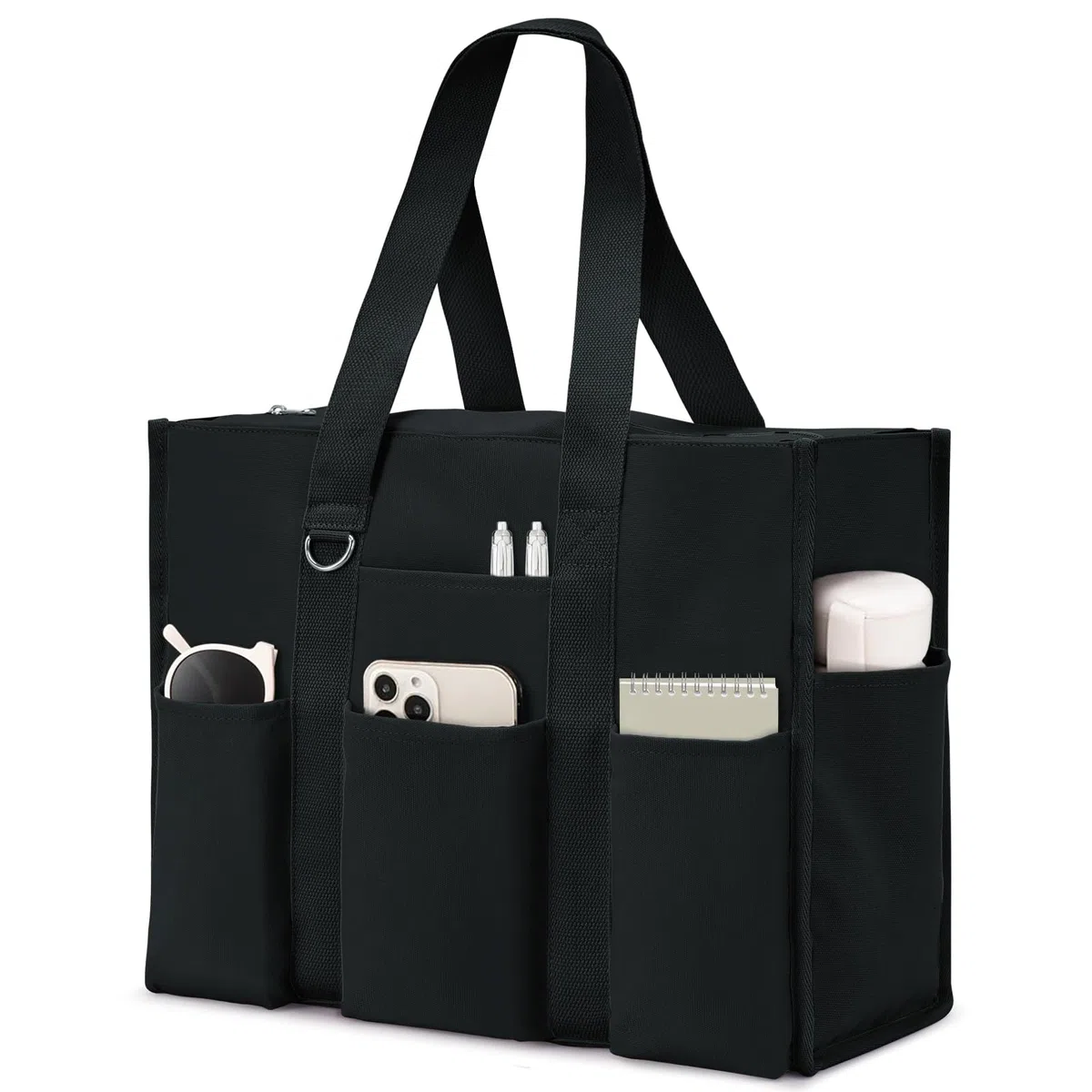 Becokan Grande borsa tote da donna impermeabile con 12 tasche superiori chiusura a cerniera utilità insegnante infermiera borse per lavoro scuola