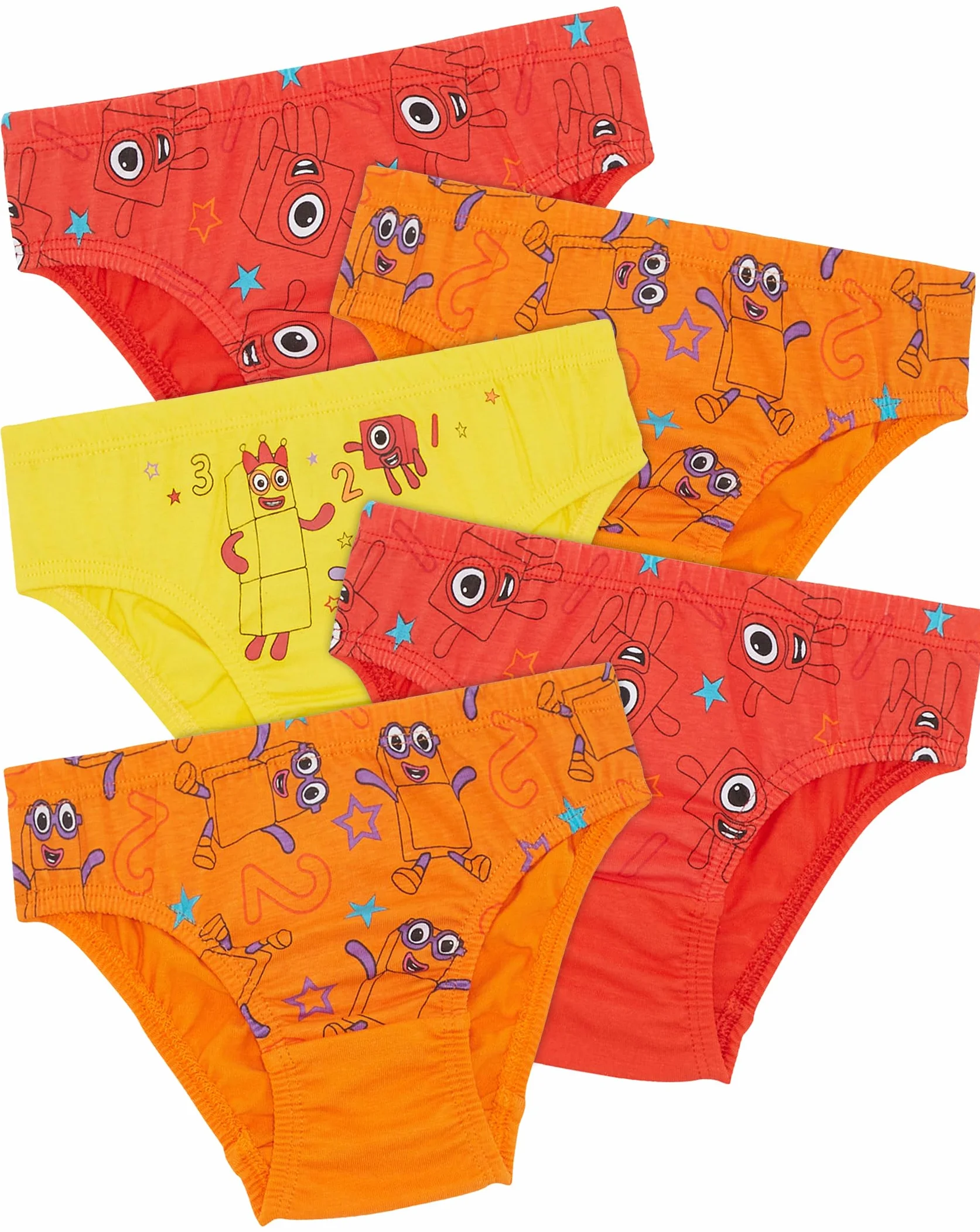 Numberblocks Confezione da cinque slip in 100% cotone