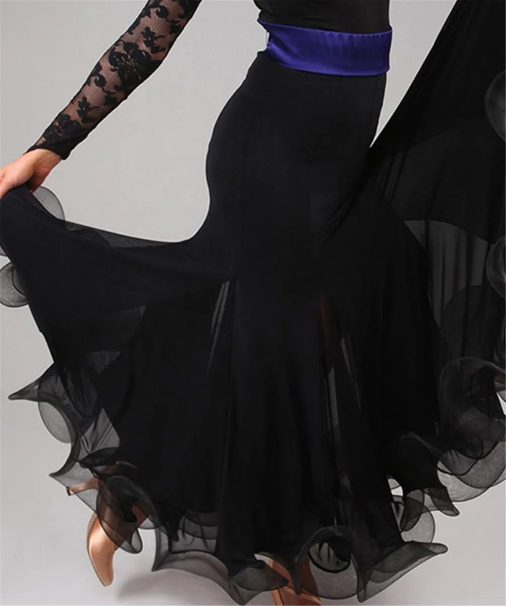 EFLAL Gonna da Ballo da Sala da Donna Altalena Lunga Concorso di Valzer Standard Moderno Abito da Ballo Danza del Ventre Gonne oscillanti da Tango Latino