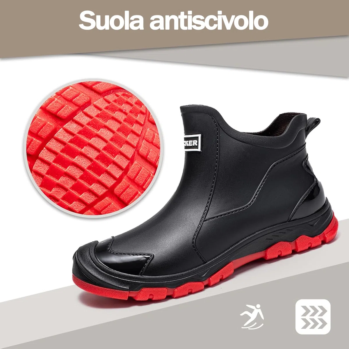 Stivali Gomma Uomo,Stivali Pioggia Donna,Morbido e Confortevole Impermeabile Antiscivolo Scarpe da Lavoro Uomo Adatto per Aree Umide in Cantieri e Giardini Piovosi 38-46EU
