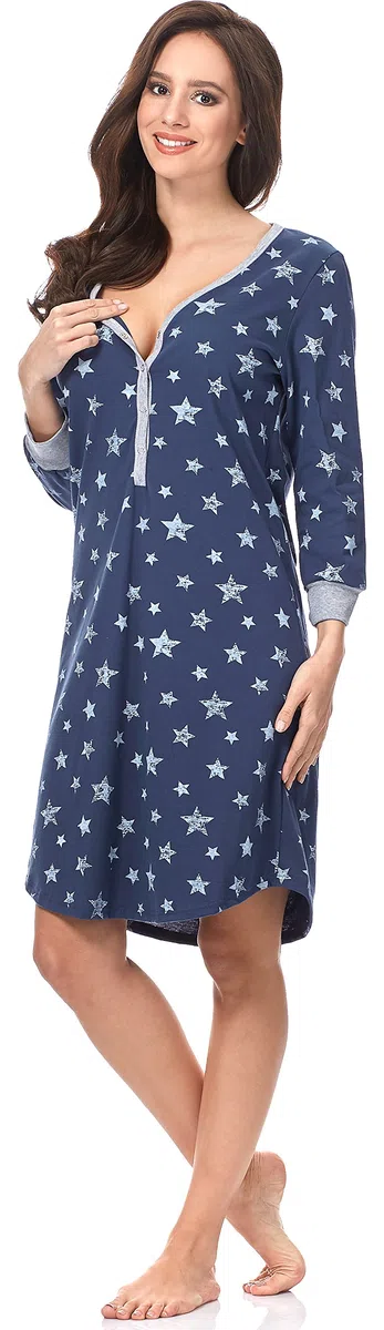 Italian Fashion Camicia da Notte Parto Ospedale | Vestaglia Donna Ospedale | Camicia da Notte Parto | Pigiama Premaman con Bottoni | Vestiti Premaman S-XXL