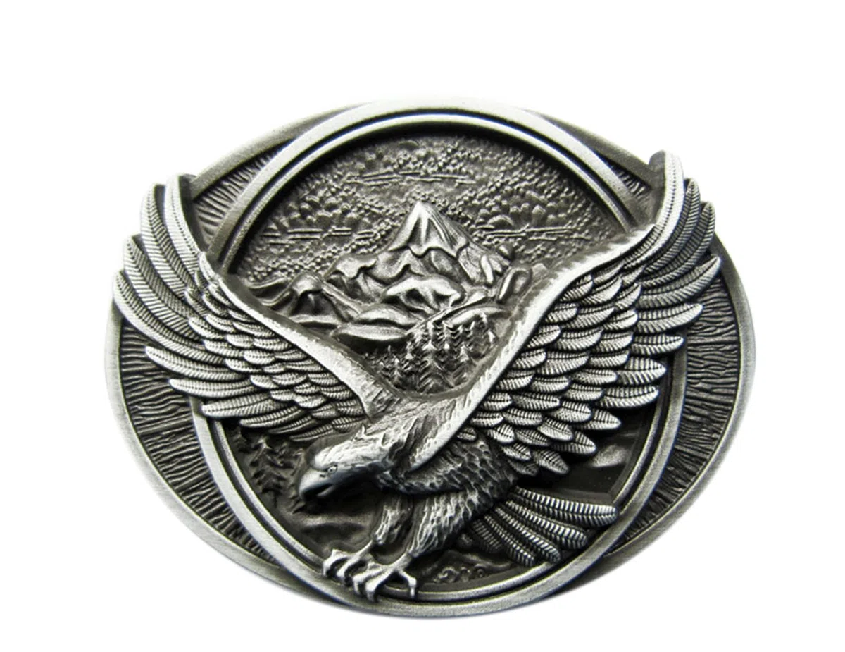 Fibbia 123 per cintura con aquila Eagle America, effetto 3D, per cintura di ricambio, modello 83