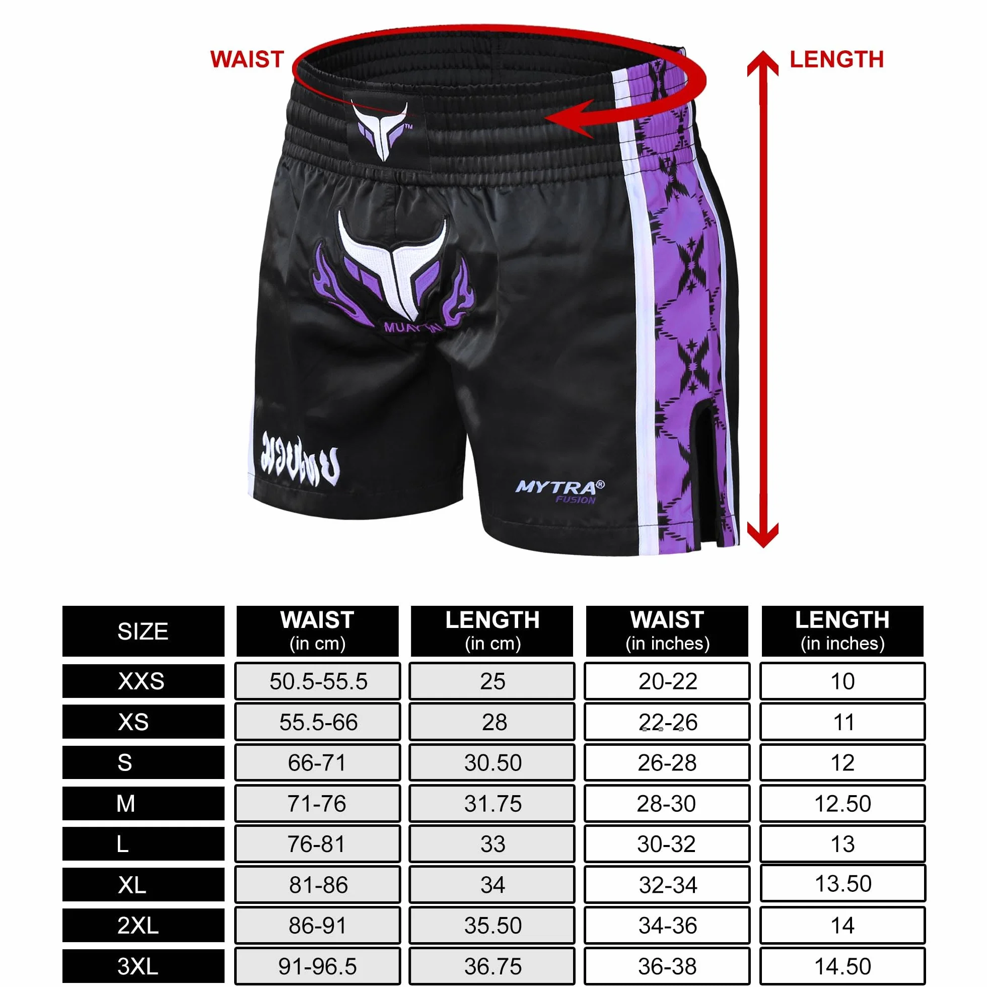 Mytra Fusion Pantaloncini Muay Thai Donna Pantaloncini Kick Boxing, Muay Thai Shorts - Donna Pantaloncini Boxe per Boxe, Pugni, Lotta e Allenamento di Arti Marziali
