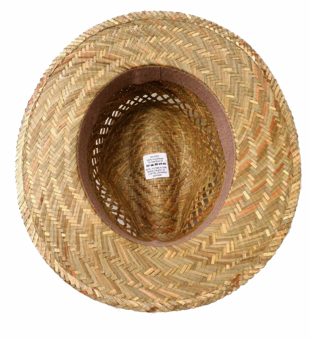 Cappello Di Paglia, Da Uomo/Donna, Taglia cappello 55 – 63 cm XXL, falda dritta