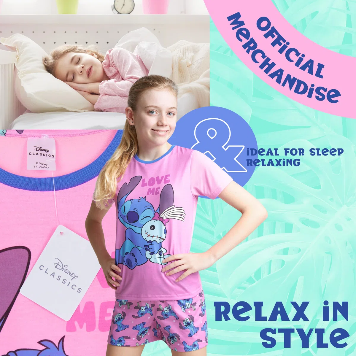 Disney Pigiama Corto Bambina, Morbido Traspirante Abbigliamento da Casa Set