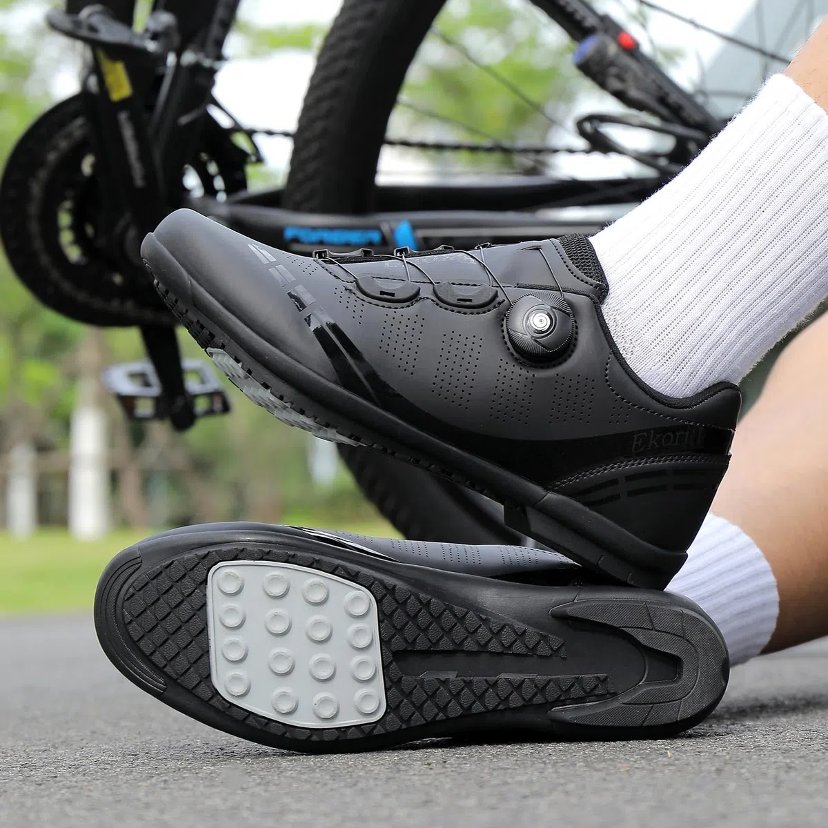 Mateju Scarpe Ciclismo Senza Attacchi Uomo Donna, 36-47 EU Scarpe Ciclismo Senza insenature Nessuna Serratura Antiscivolo Traspiranti per Sportive da Esterno