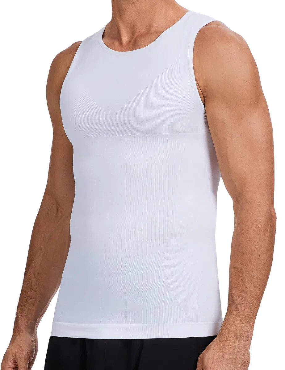 HANERDUN Camicia Compressiva Uomo – Alta Elasticità, Modellante per Addome, Antiscivolo, Invisibile sotto i Vestiti – Perfetta per Fitness, Ufficio e Uso QuotidianoCompressione Uomo