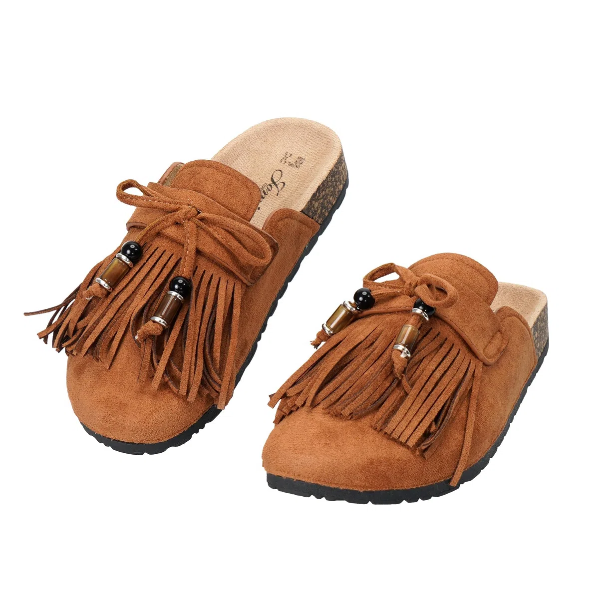 Ciabatte Donna Chiusa Punta con Frange Zoccoli Antiscivolo Design con Cinturino Estive Scarpe da Giardino per Interni ed Esterni