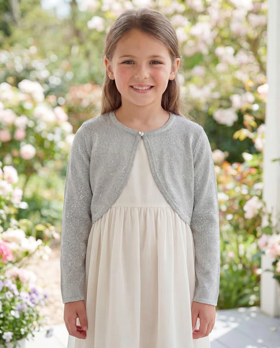 Bolerose Ragazze Manica Lunga Scintillante Bolero Bambini Caridgan