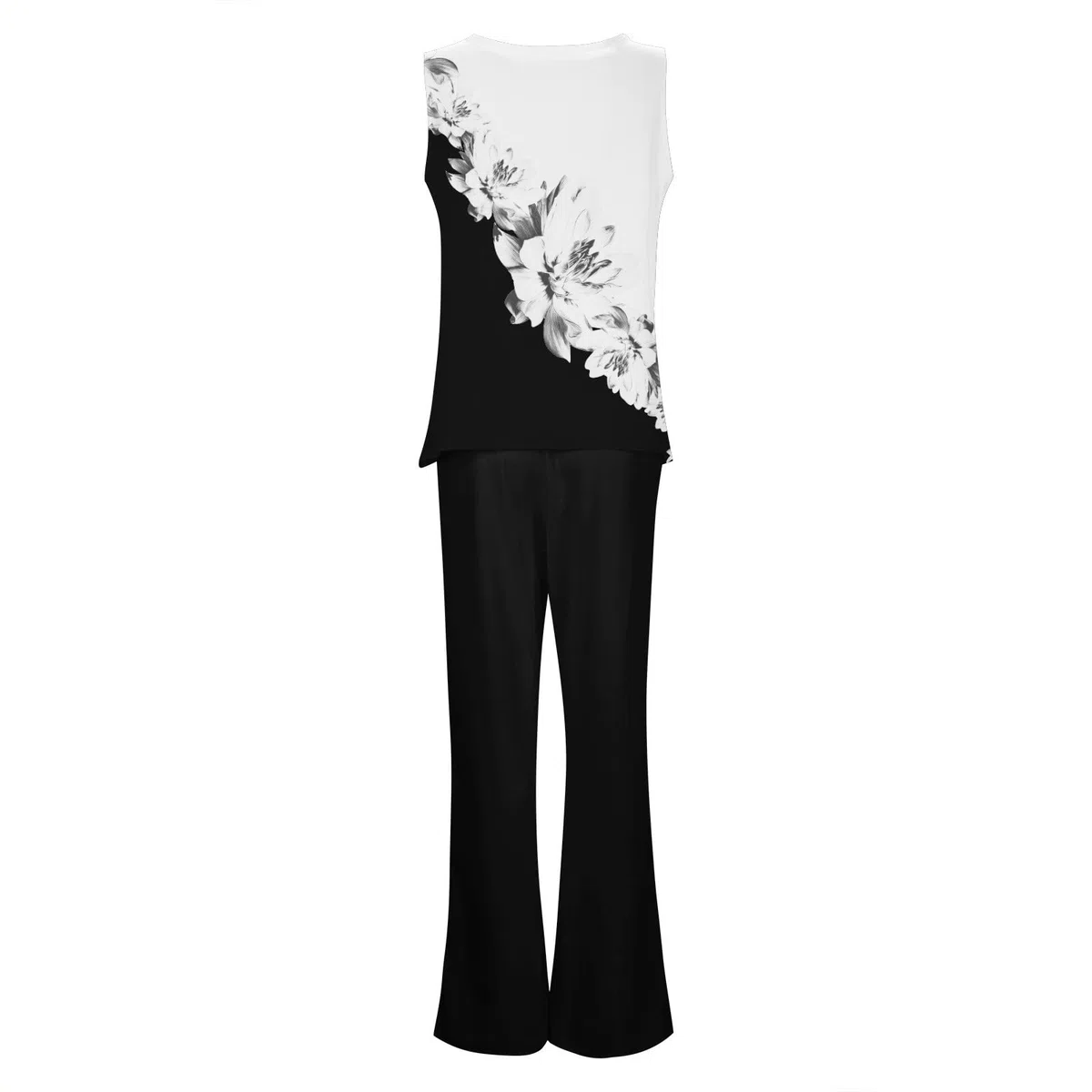 MJGkhiy Completo Cerimonia Donna Elegante Set Completo Tuta Donna Senza Maniche Vita Alta Pantaloni Abito da Sera in 2 Pezzi Tute Donna Eleganti Da Cerimonia