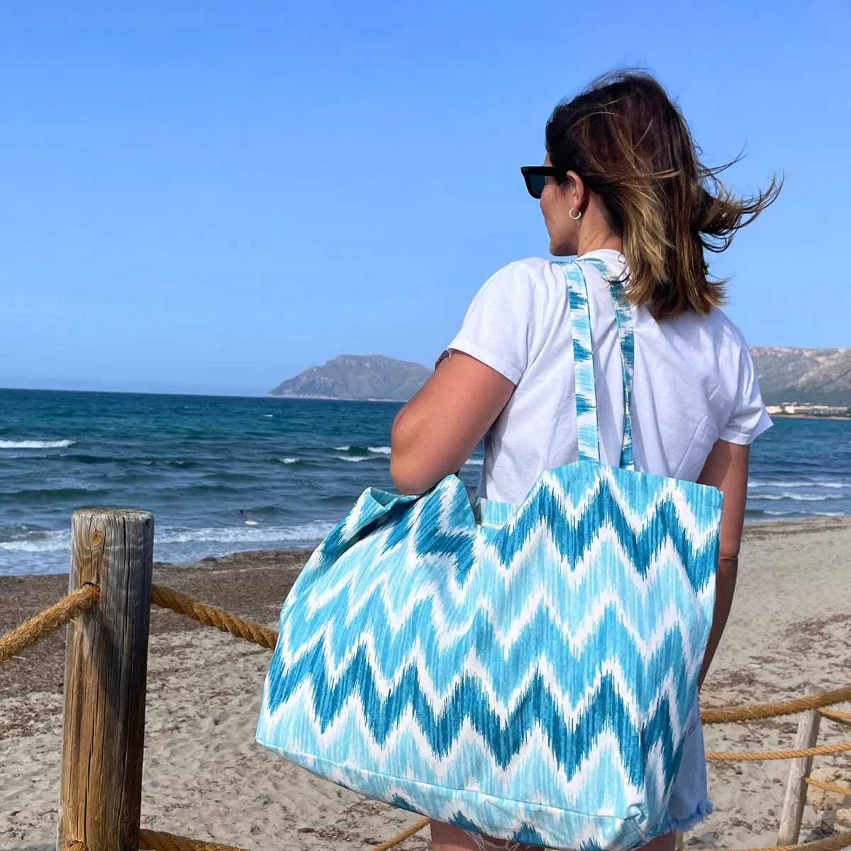 Borsa Mare Donna XXL Estiva - Stile Mediterraneo, Capiente e Leggera - Borsa Spiaggia Grande per Famiglia Perfetta per Piscina