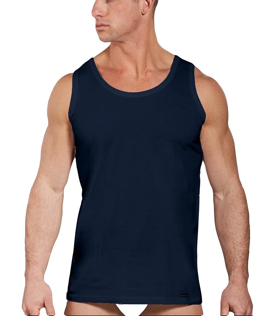 Navigare N.6 Canottiera Canotta Spalla Larga Uomo Art 511 Puro Cotone Bianco 4 5 6 7