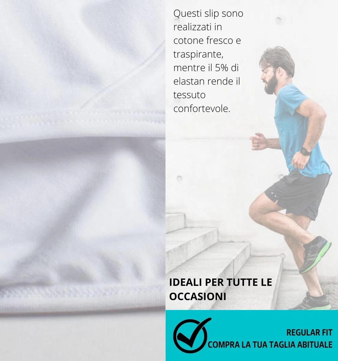 Intimitaly - 6 Slip Uomo Cotone Mutande Uomo Bianche Colorate Intimo Uomo