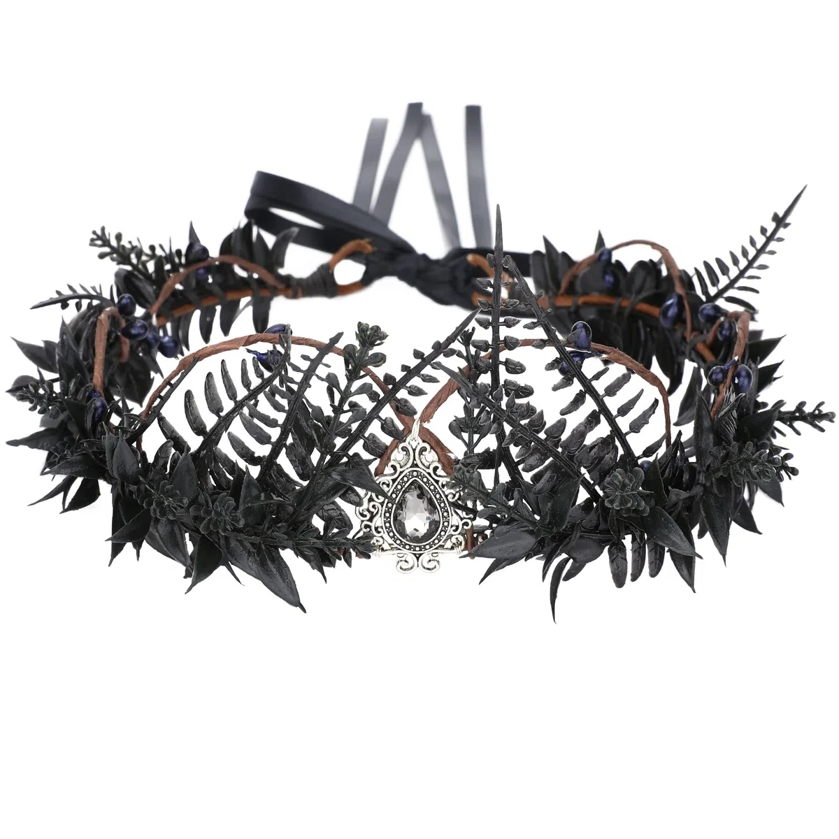 MOSTORY Corona di alloro gotica per accessori Toga, anello nero per cosplay, gotico, matrimonio, Halloween, costume rinascimentale