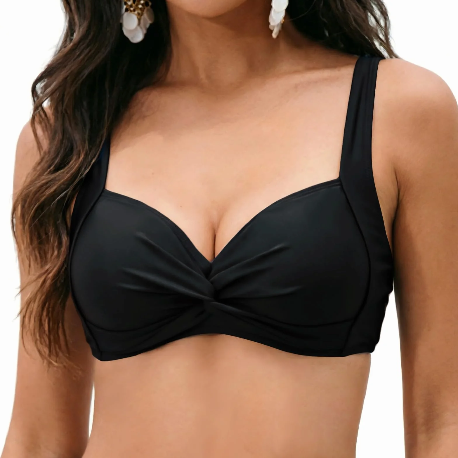 Top Bikini da Donna Push up Costume da Bagno Reggiseno Mare con con Taglio Classico retrò Haut de Bikini Tops