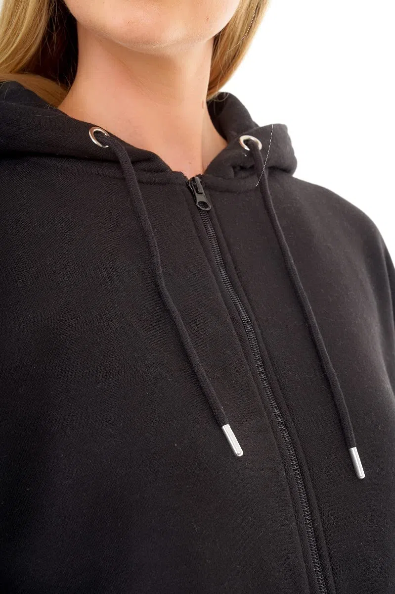 M17 Felpa con Cappuccio Casual da Donna con Cerniera Oversize Riciclata (S, Grigia)