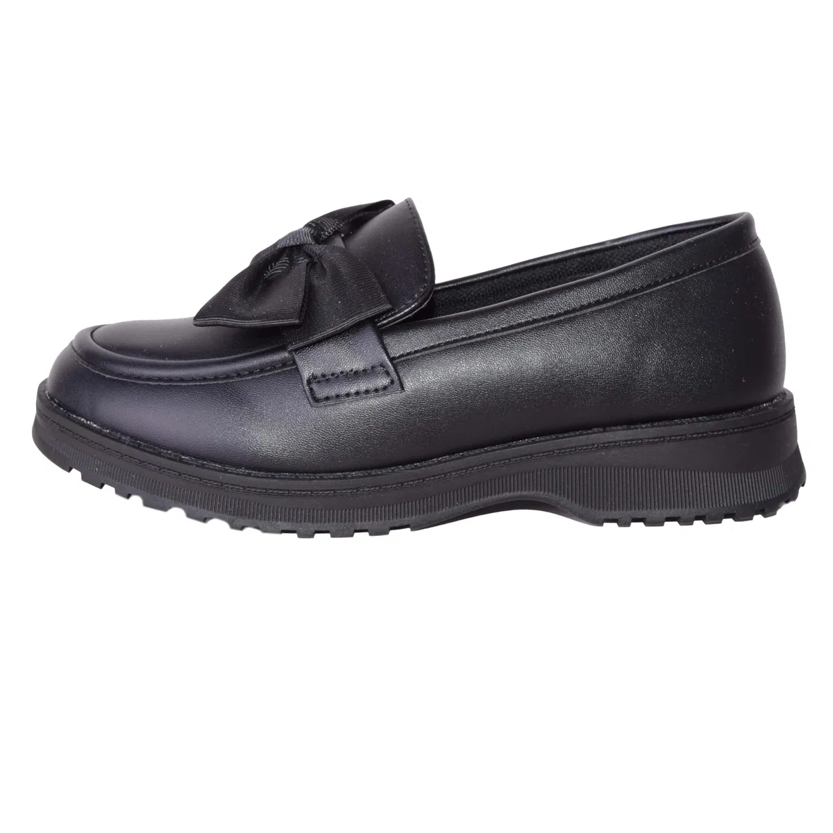 ABSOLUTE FOOTWEAR Scarpe da scuola per bambini e ragazze, facili da infilare in ecopelle, con design a fiocco