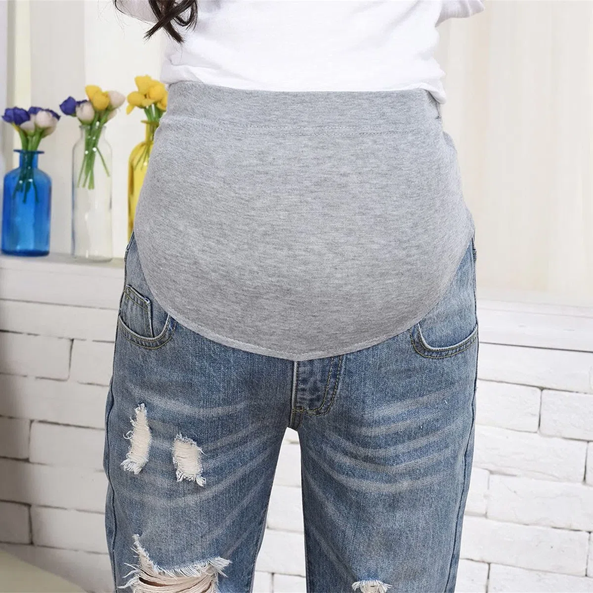 Legging Prop Pantaloni Pancia Donna Incinta Pantaloni Premaman Jeans Strappati Pantaloni Premaman Pantaloni Jean Extender Gravidanza
