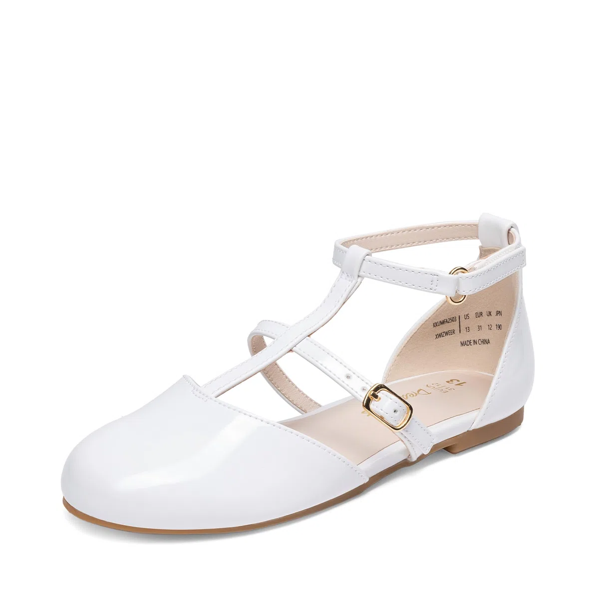 DREAM PAIRS Mary Jane - Scarpe basse da bambina, con cinturino a T