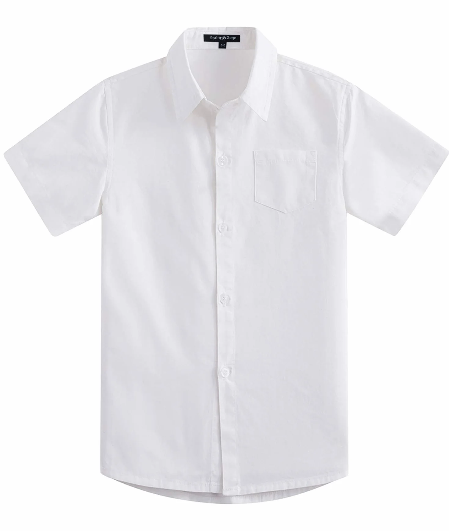 Spring & Gege Ragazzo Camicie a Maniche Corta in Cotone Bambini (3-12 Anni)