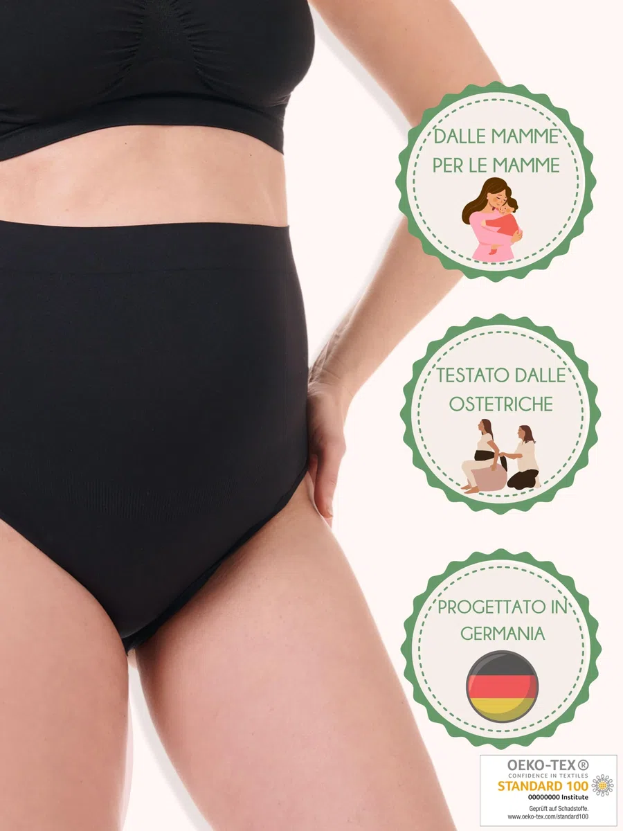 Herzmutter Mutande Premaman Oeko Tex 100 - Mutandine Maternitá- Senza Cuciture - Gravidanza - Slip maternità - Extra Morbido-Elastico-Comodo- 5830